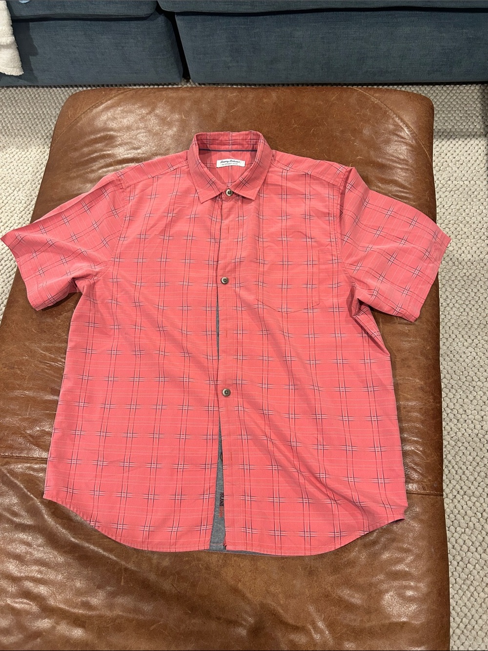 Tommy Bahama Coral Plaid Short-Sleeve Button-Down Shirt
